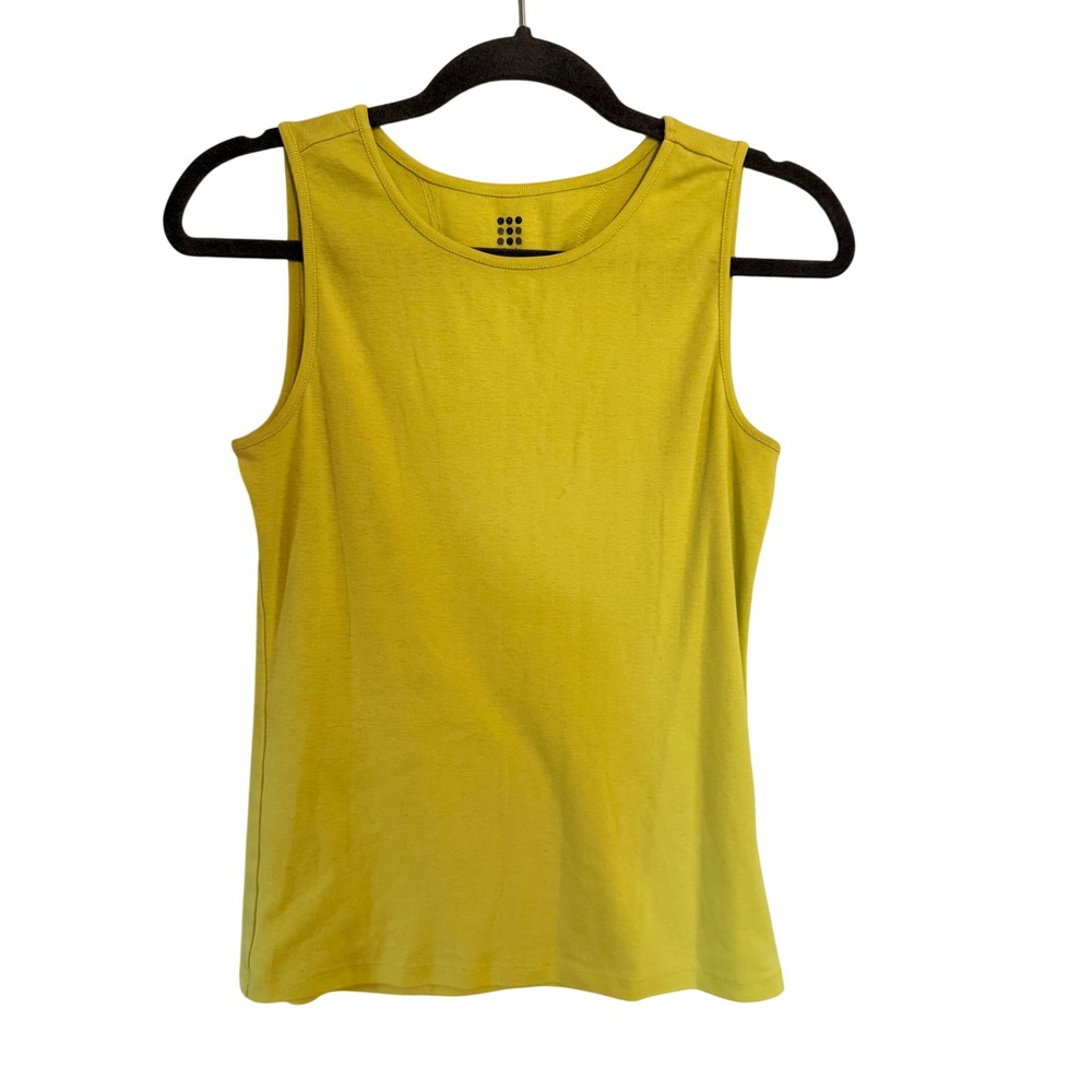 Title Nine Womens Chartreuse Yellow Sleeveless Crew Neck Active Tank Top Small